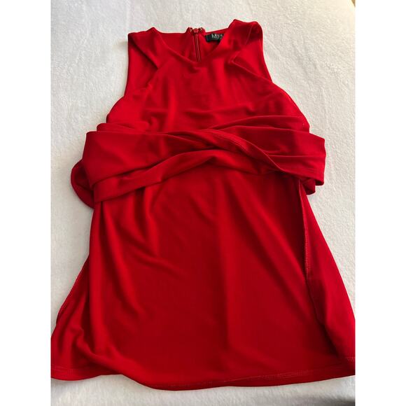 Lauren Ralph Lauren Petites Cris Cross neckline sleeveless blouse top PM - Picture 5 of 7